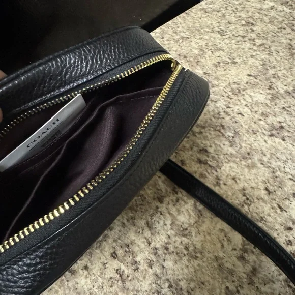 Coach Black Pebbled Leather Shoulder Bag - Picture 3 of 16